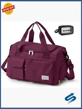 Travel Duffle Bag with Shoe Compartment and Wet Pocket